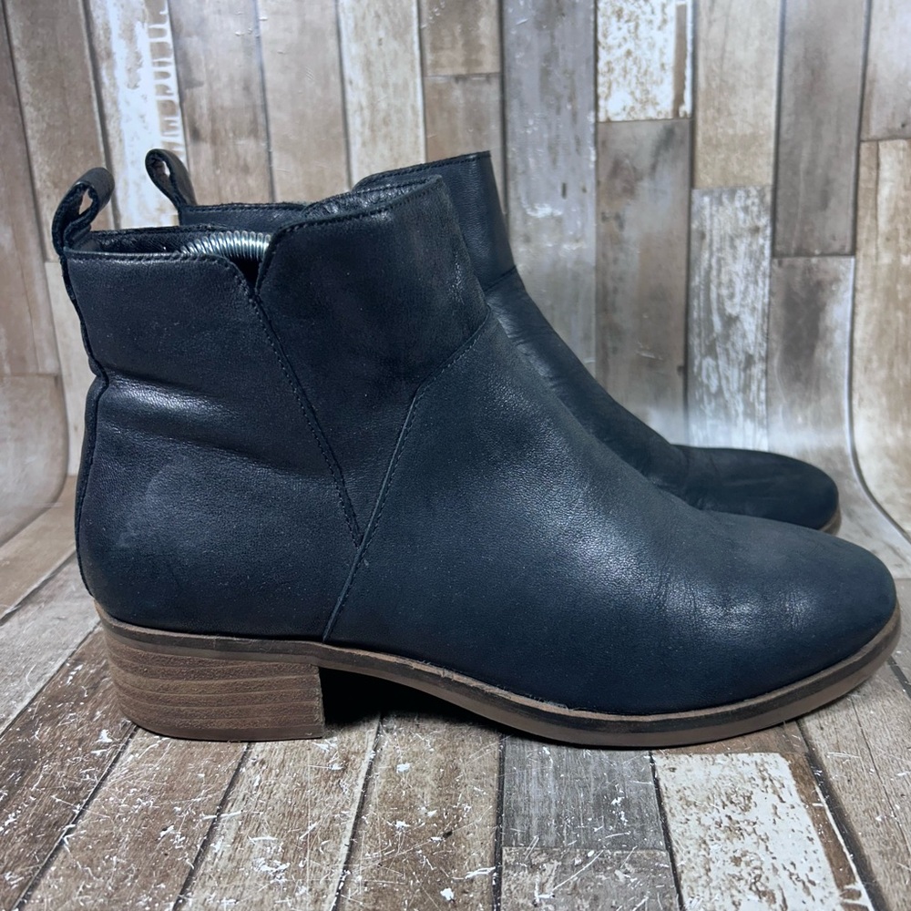 Lucky Brand Women Size 8 Prenma Black Leather Round  Toe Ankle Boots